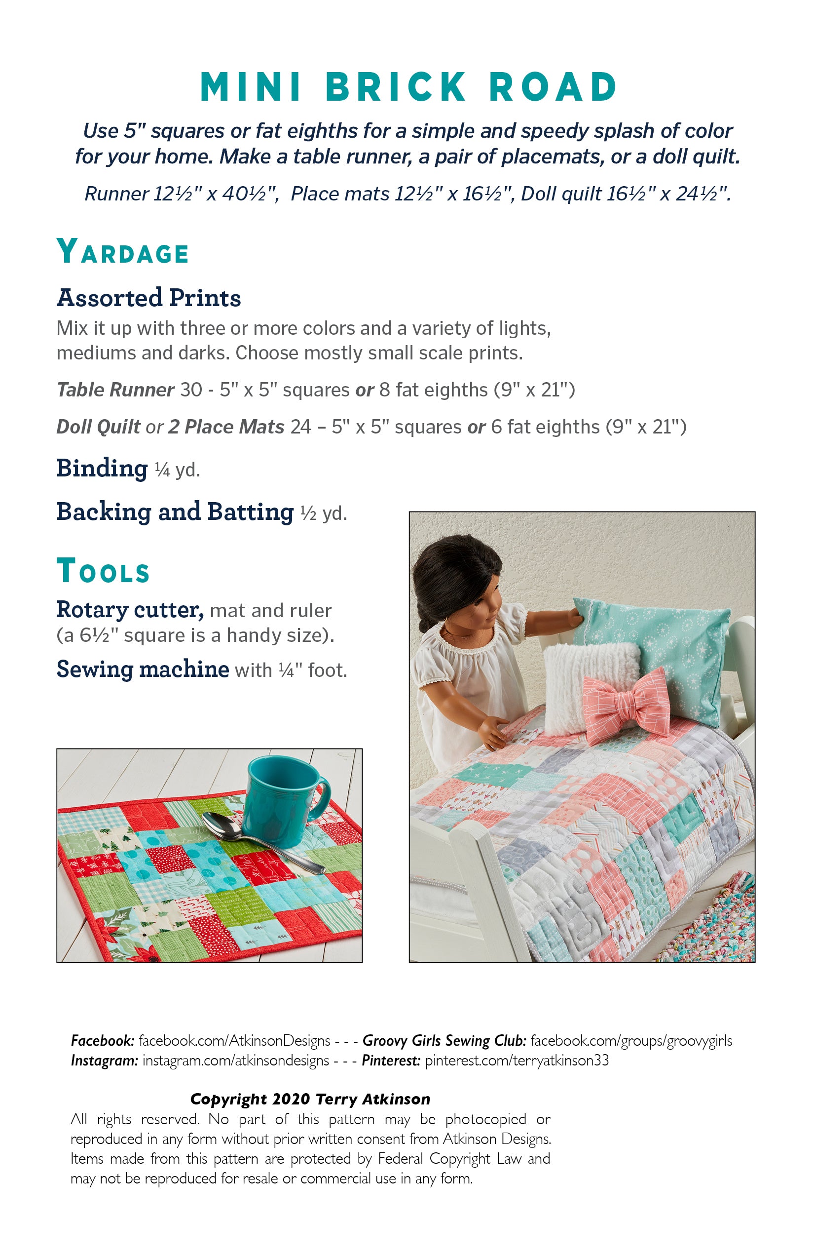 Mini Brick Road PDF Pattern – Atkinson Designs