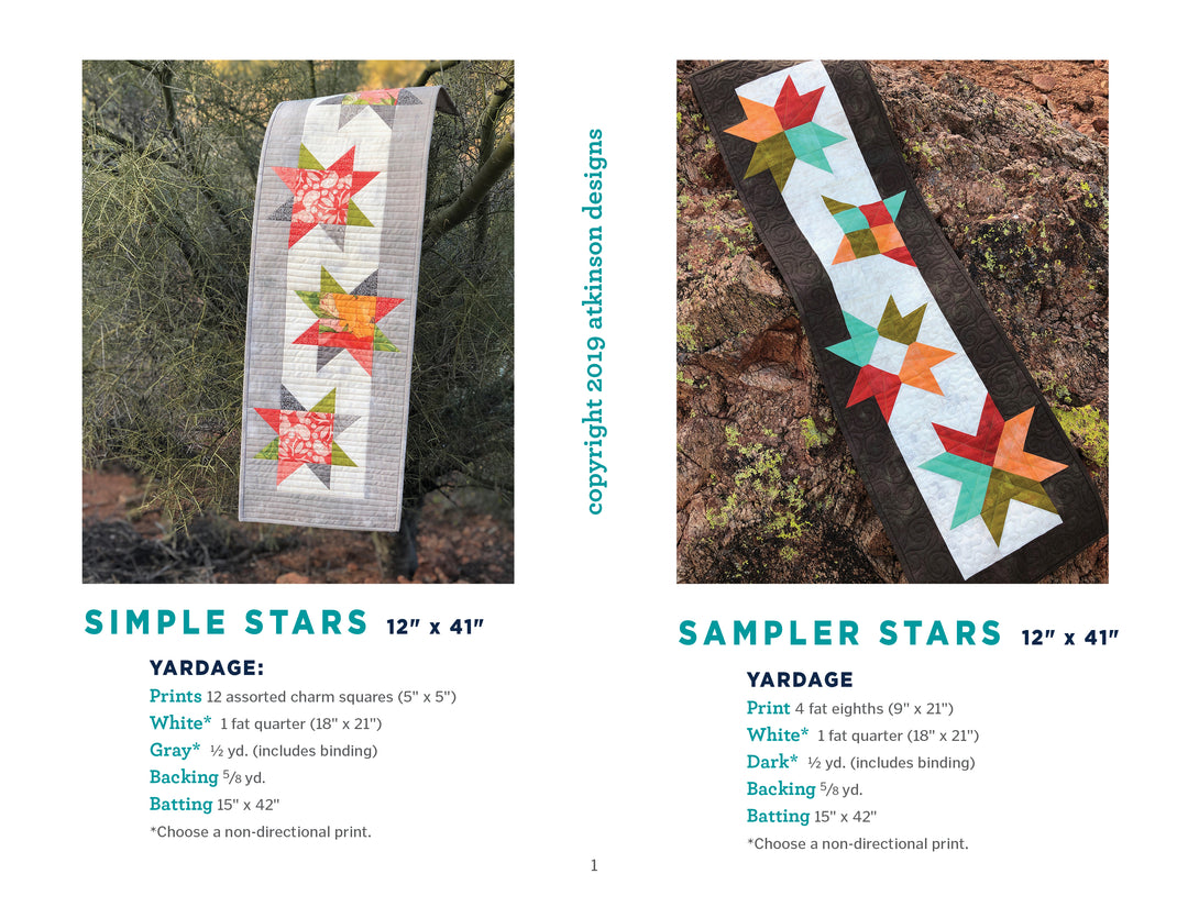 Desert Stars Table Runner PDF Pattern – Atkinson Designs