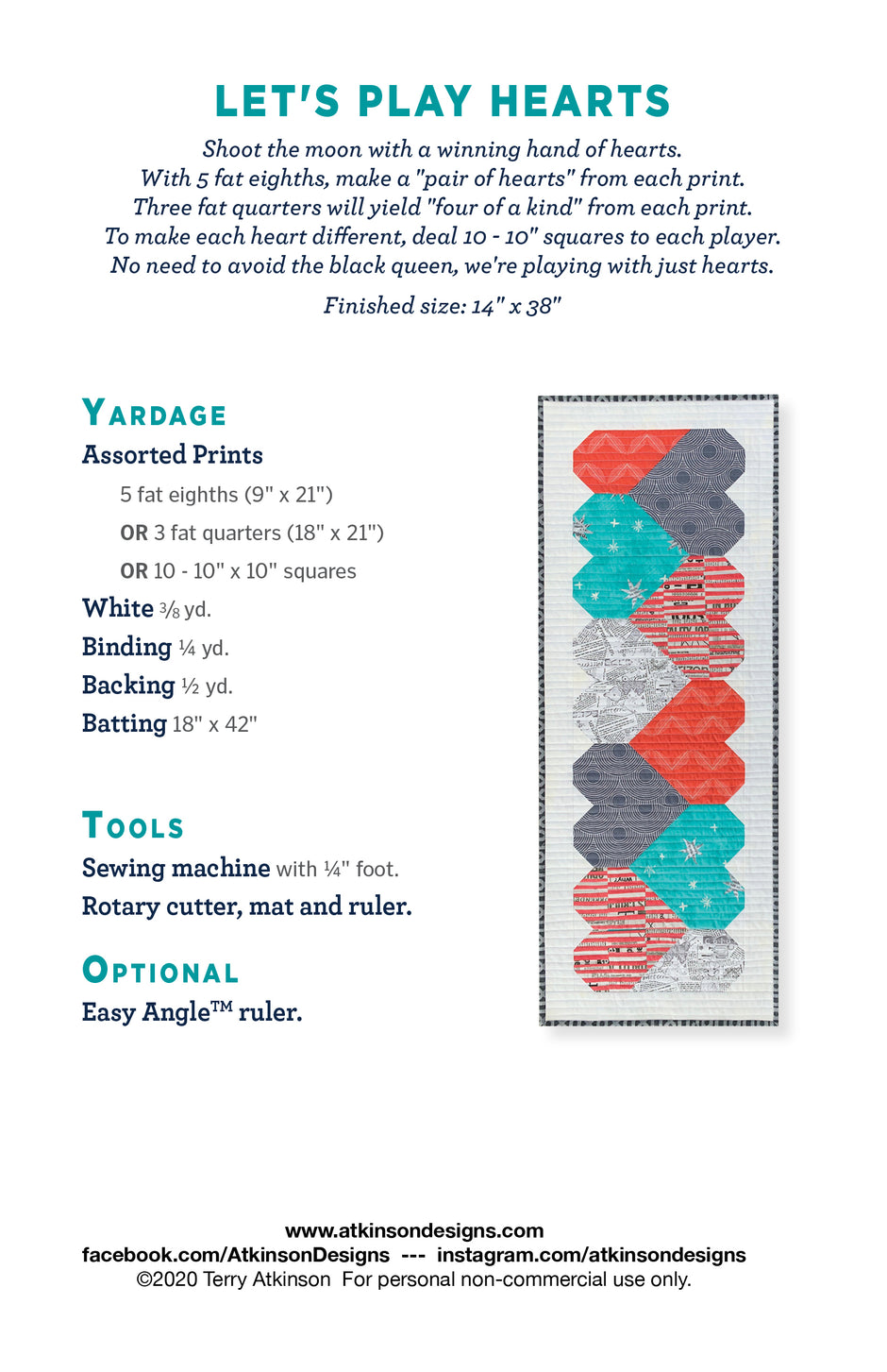 Let's Play Hearts PDF Pattern – Atkinson Designs