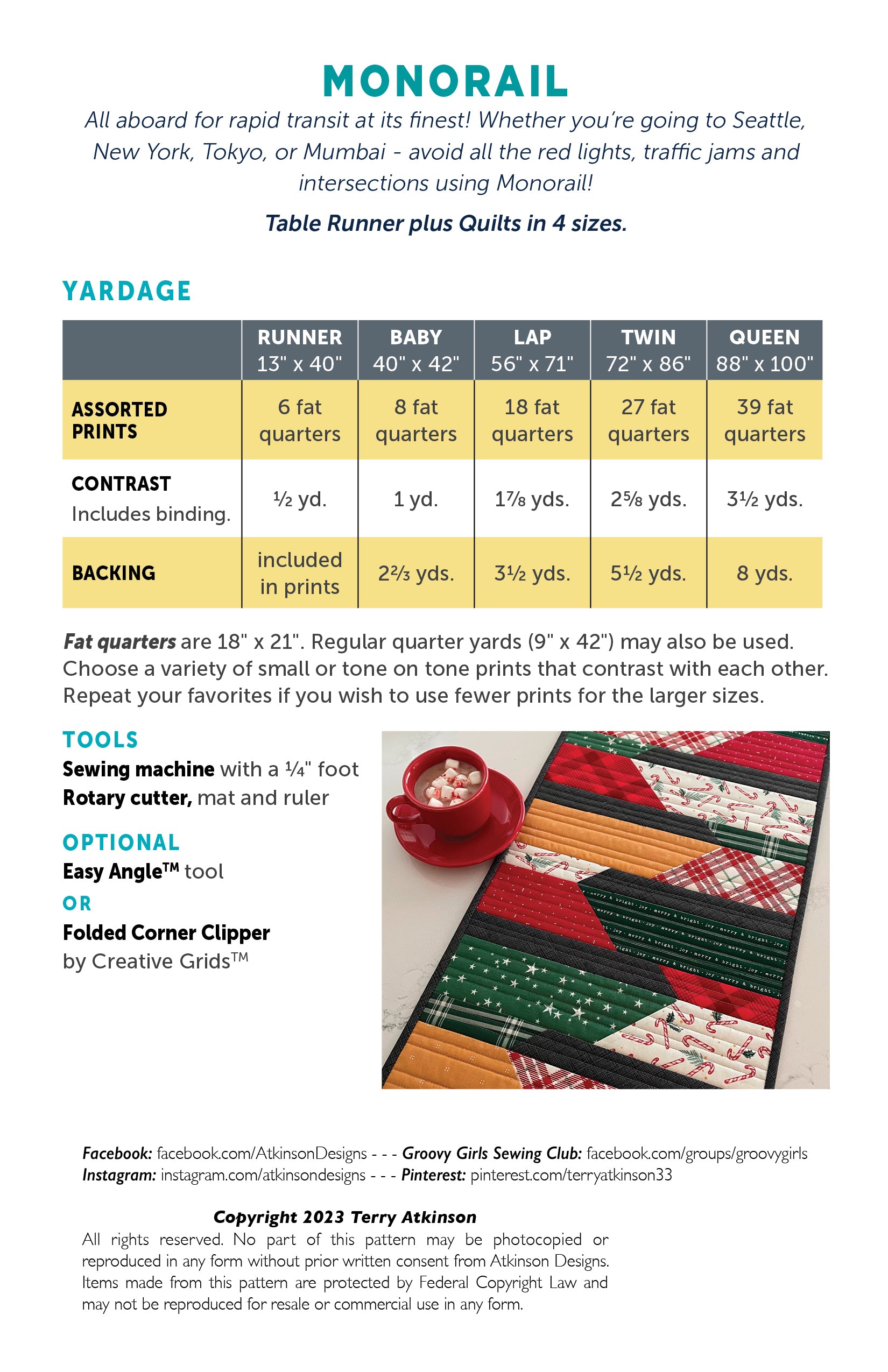Monorail PDF Pattern – Atkinson Designs